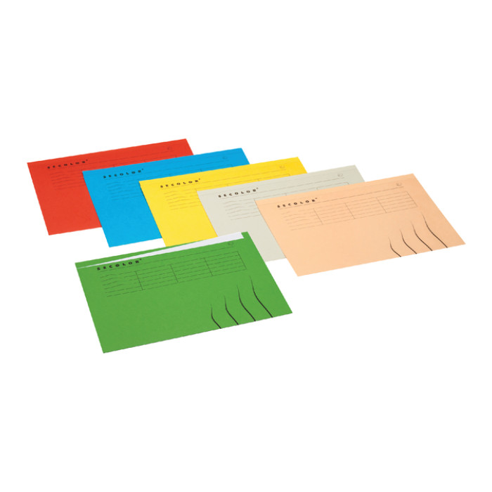 Vouwmap Secolor met tabrand Folio 100% gerecycled karton 250gr rood