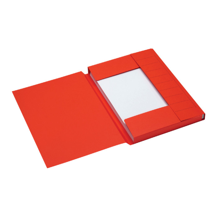 Dossiermap Secolor A4 3 kleppen 100% gerecycled karton 250 gr rood