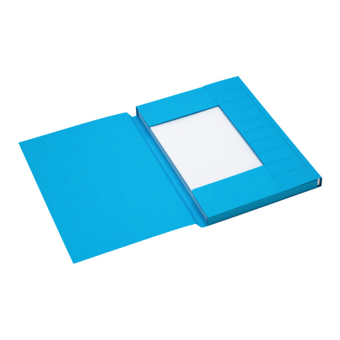 Dossiermap Secolor A4 3 kleppen 100% gerecycled karton 250 gr blauw
