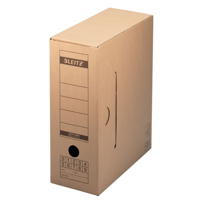 Archiefdoos met deksel Leitz Premium 120x275x325mm natuurbruin
