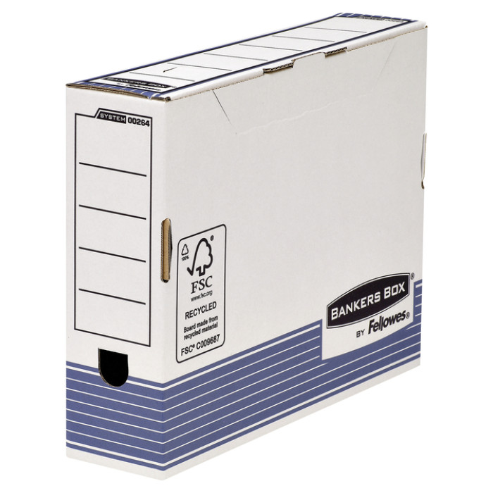 Archiefdoos Bankers Box System A4 80mm wit blauw