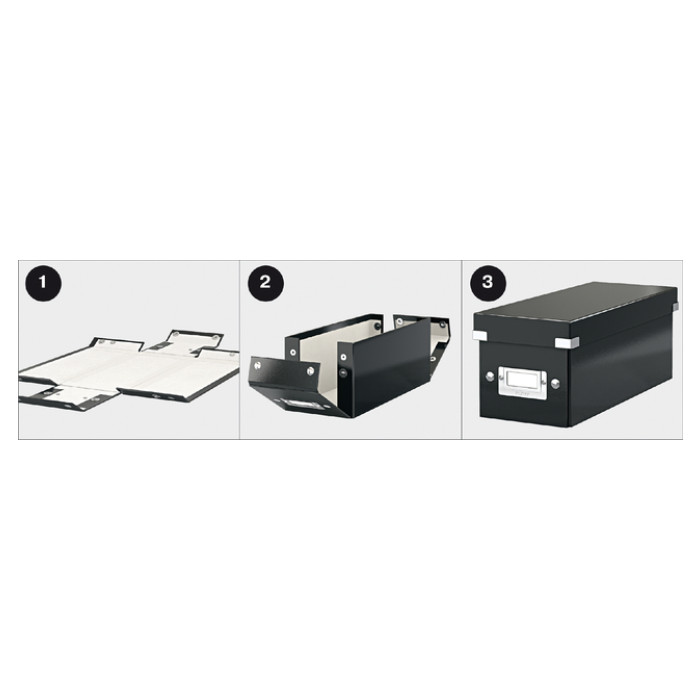 CD-opbergdoos Leitz Click & Store WOW  gerecycled karton 143x136x352mm zwart