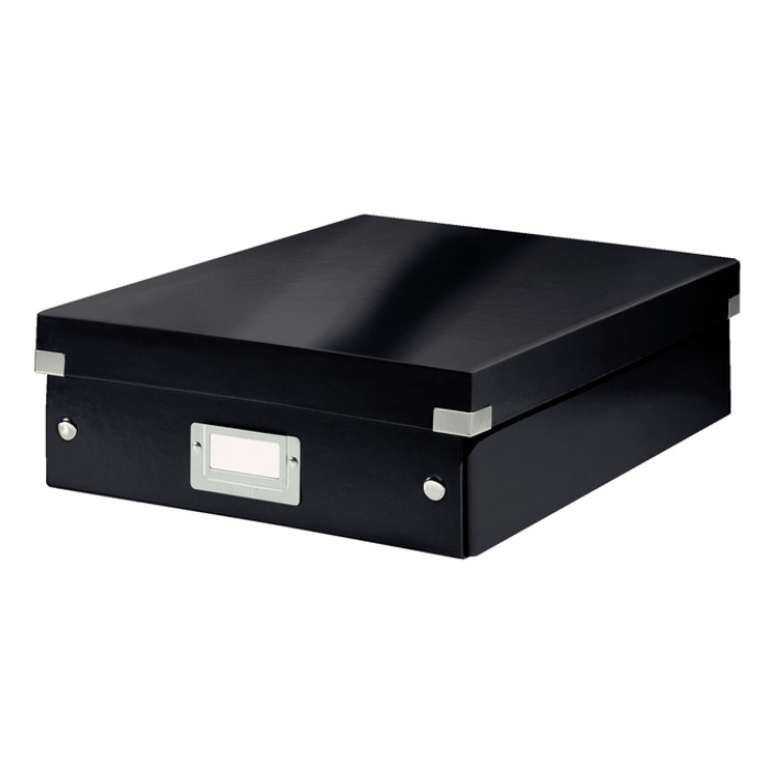Opbergdoos Leitz Wow Click & Store organiser 280x100x370mm middel gerecycled karton zwart