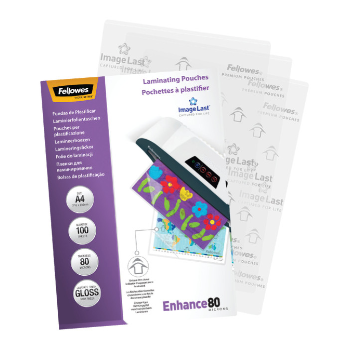 Lamineerhoes Fellowes A4 2x80micron glans 100 stuks