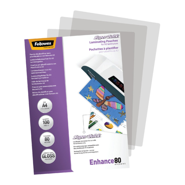 Lamineerhoes Fellowes A4 Superquick 2x80micron 100 stuks