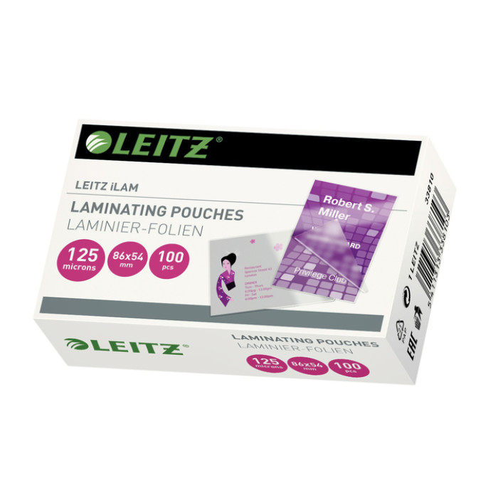 Lamineerhoes Leitz iLAM 54x86mm 2x125micron EVA 100 stuks