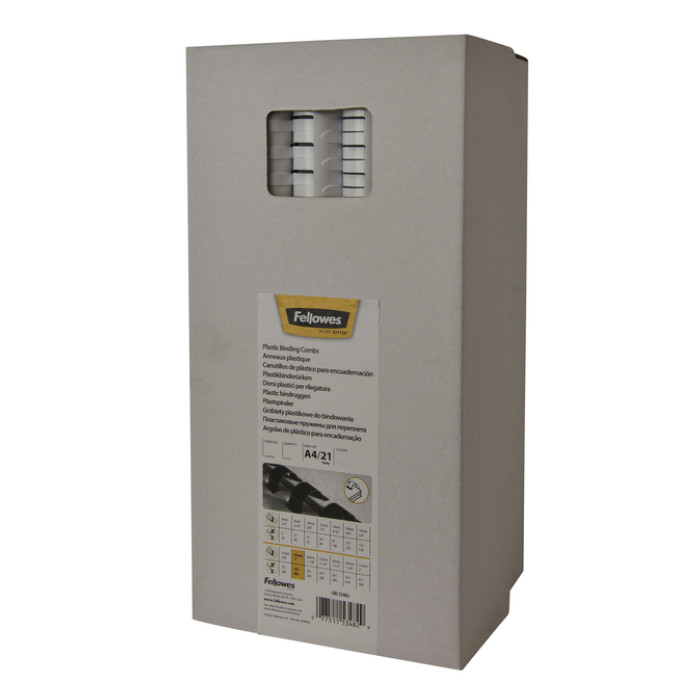 Bindrug Fellowes 16mm 21rings A4 zwart 100 stuks