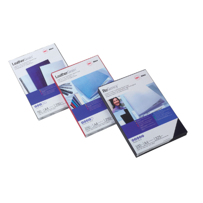 Voorblad GBC A4 lederlook koningsblauw 100 stuks