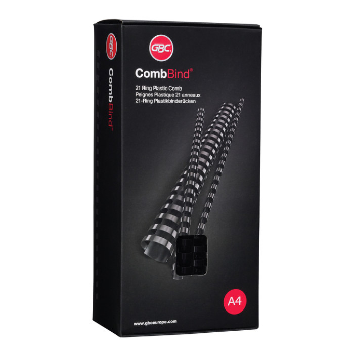 Bindrug GBC 14mm 21rings A4 wit 100 stuks
