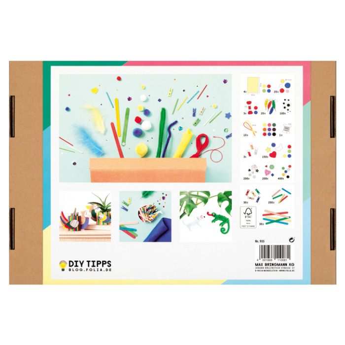 Hobby artikelen Folia met meer dan 1300 stuks assorti