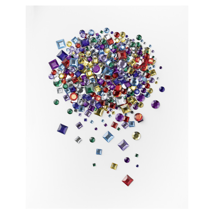 Glitter steentjes Folia 800 stuks diverse kleuren en afmetingen