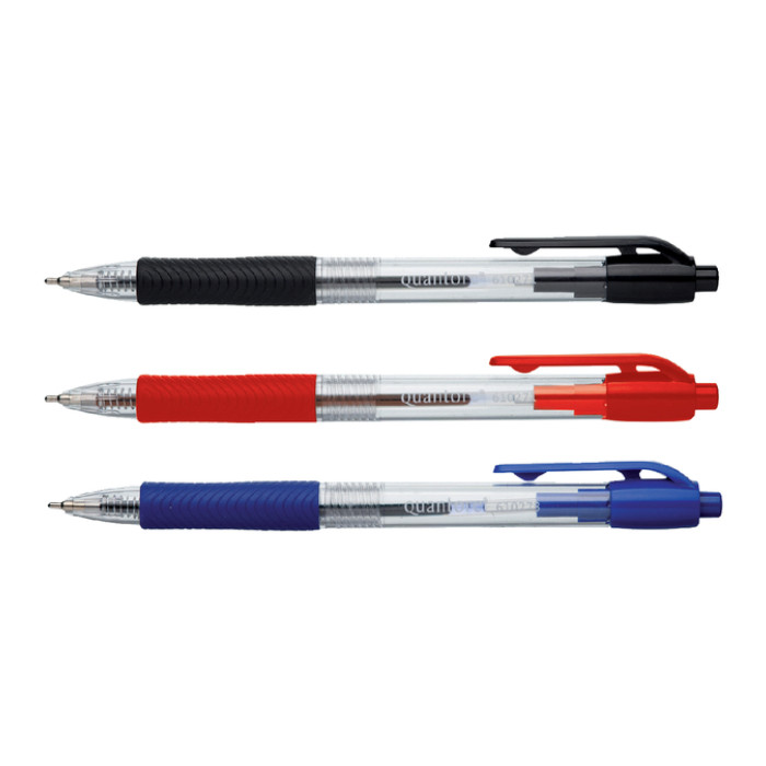 Balpen Quantore Grip drukknop rood medium