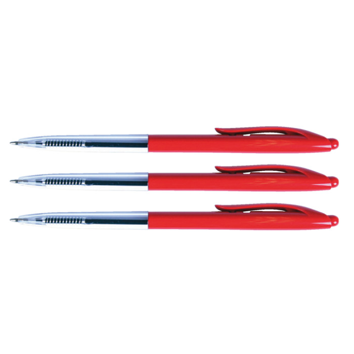 Balpen Quantore drukknop rood medium