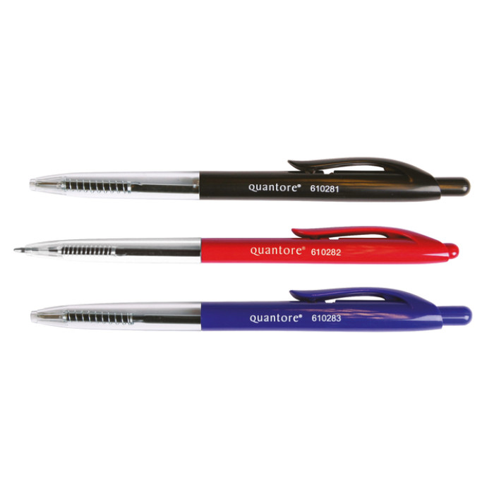 Balpen Quantore drukknop rood medium