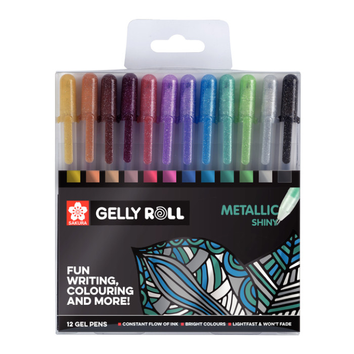 Gelschrijver Sakura Gelly Roll Metallic set à 12 kleuren