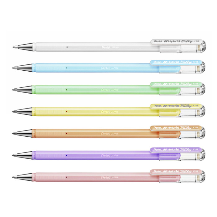 Gelschrijver Pentel K108-P fijn pastel wit
