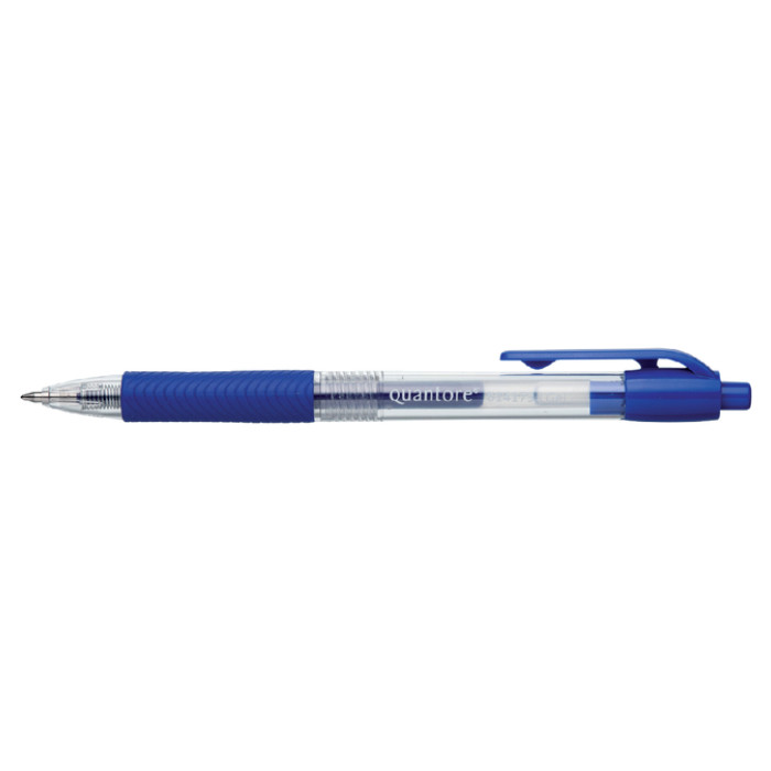 Gelschrijver Quantore grip drukknop 0.7mm blauw