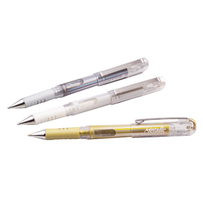 Gelschrijver Pentel K230M medium metallic zilver