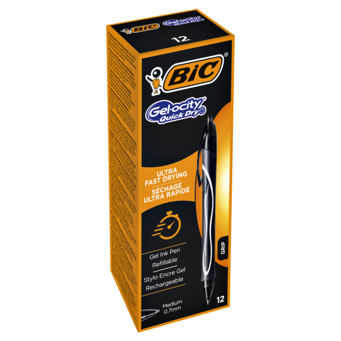 Gelschrijver Bic Gel-ocity quick dry medium zwart