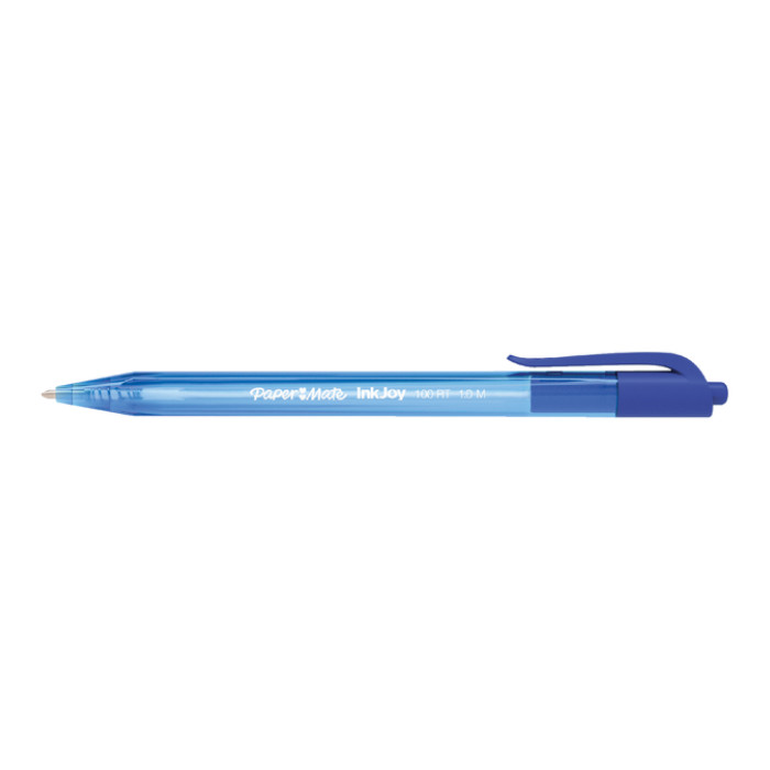 Balpen Paper Mate Inkjoy 100RT medium blauw valuepack 80+20 gratis