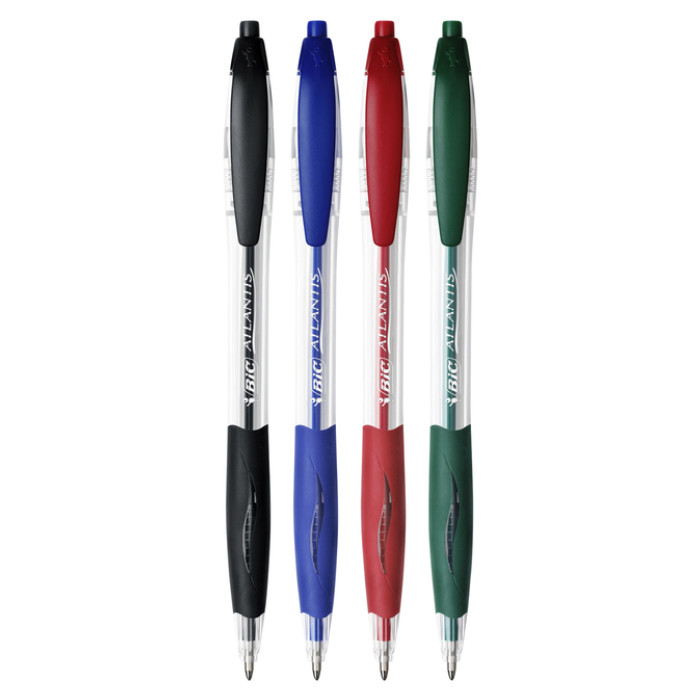 Balpen Bic Atlantis classic grip clic medium zwart