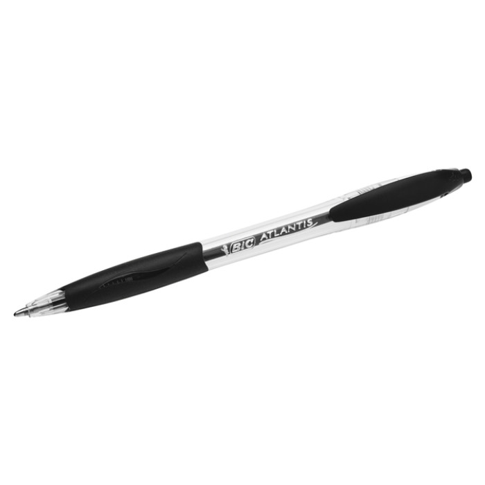 Balpen Bic Atlantis classic grip clic medium zwart