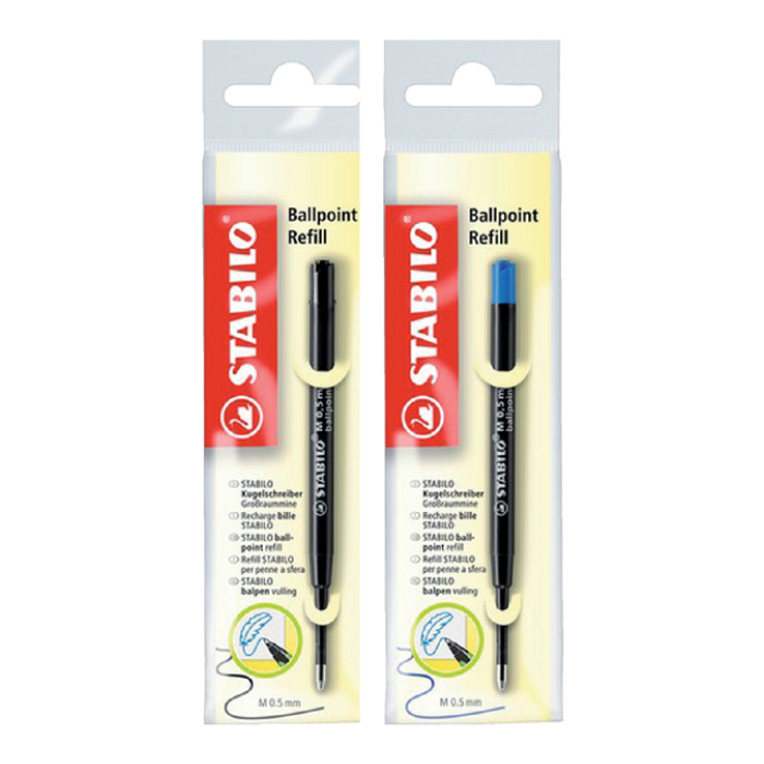 Balpenvulling STABILO standaard medium zwart  blister à 1 stuk