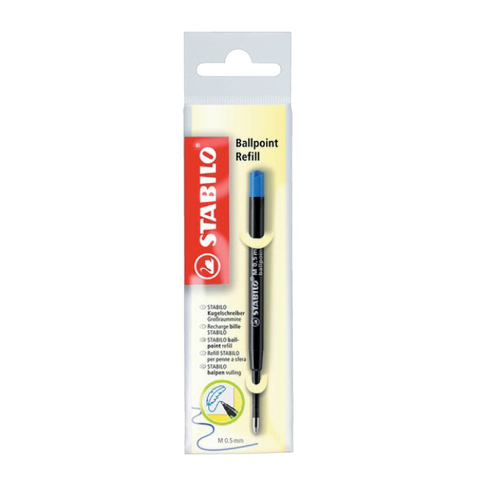 Balpenvulling STABILO standaard medium blauw blister à 1 stuk