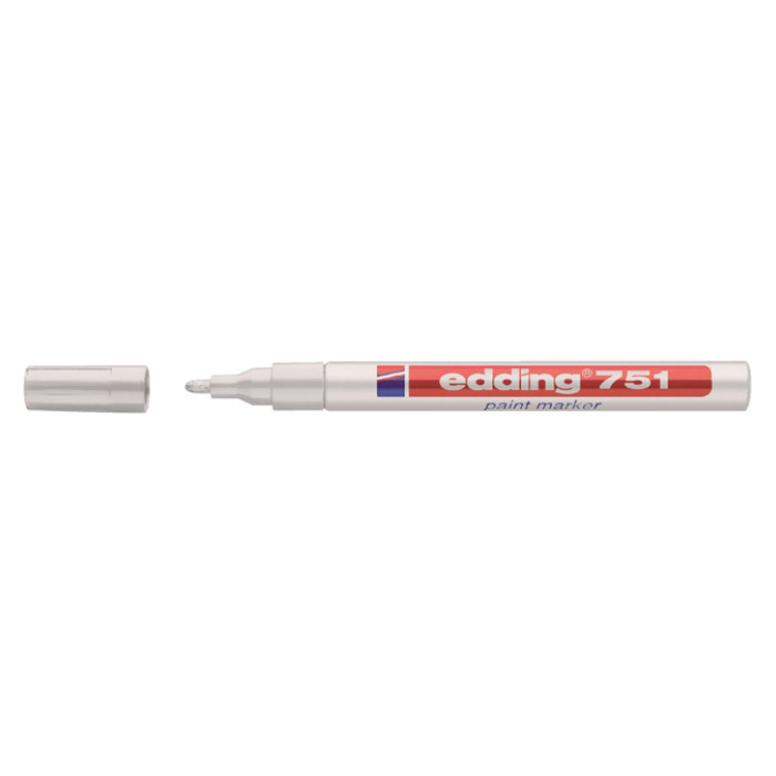Paintmarker edding 751 op oliebasis 1-2mm wit blister à 1 stuk