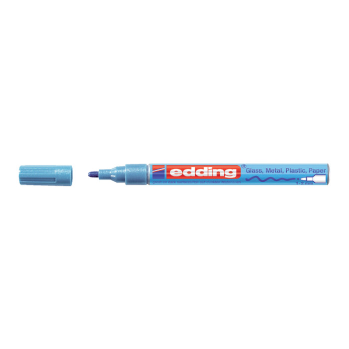 Paintmarker edding 751 op oliebasis 1-2mm metallic blauw