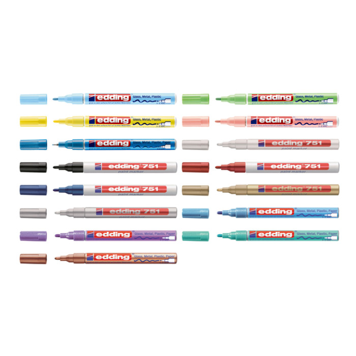 Paintmarker edding 751 op oliebasis 1-2mm metallic paars