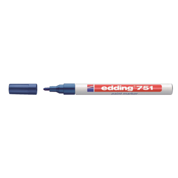 Paintmarker edding 751 op oliebasis 1-2mm blauw
