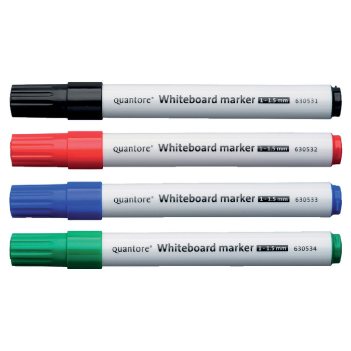 Whiteboardmarker Quantore rond 1-1.5mm 4 stuks assorti
