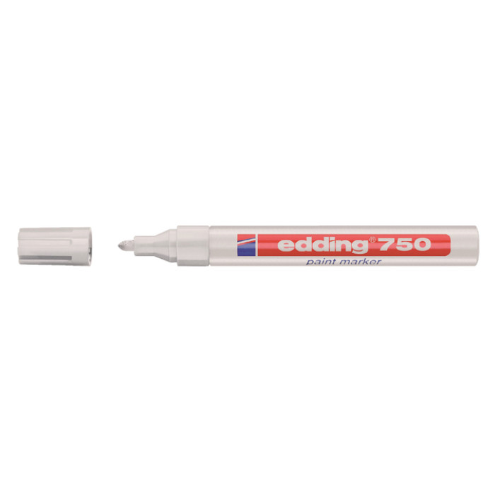 Paintmarker edding 750 op oliebasis 2-4mm wit blister à 1 stuk