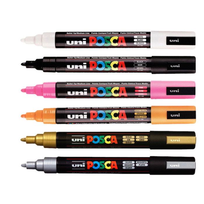 Paintmarker Uni POSCA PC5M medium zilver
