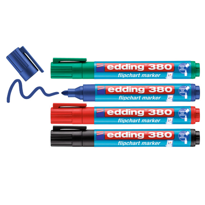 Viltstift edding 380 flipover rond 1.5-3mm assorti set à 4 stuks
