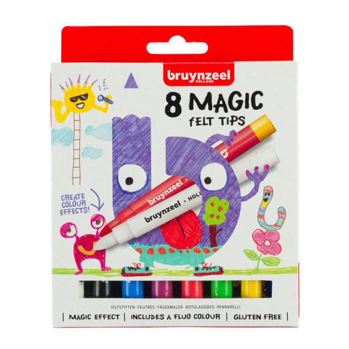 Viltstift Bruynzeel Kids Magic assorti 8 stuks