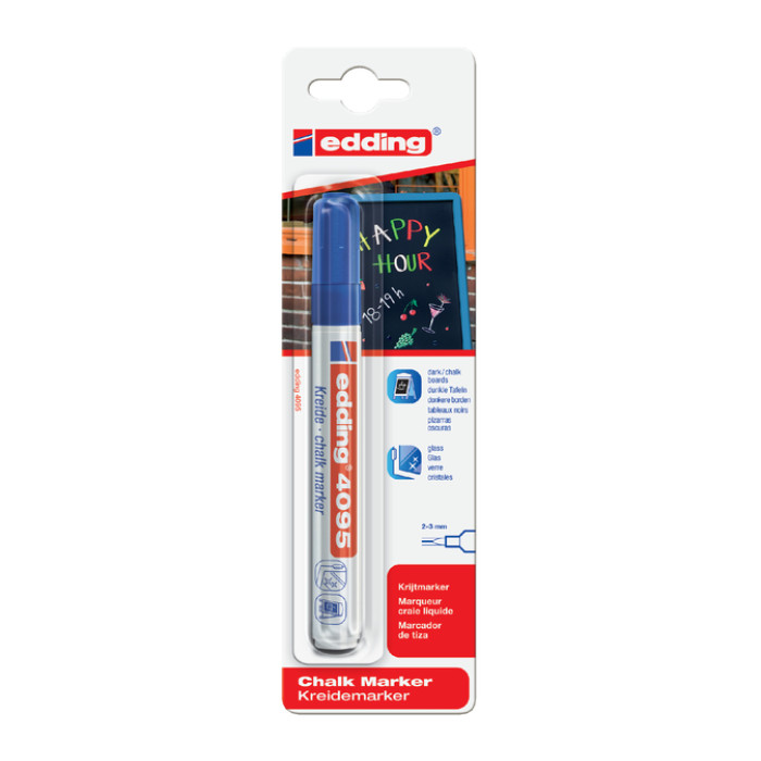 Krijtstift edding 4095 rond 2-3mm oranje blister à 1 stuk