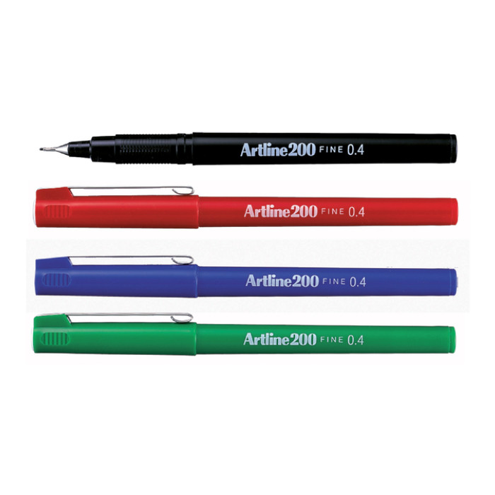 Fineliner Artline 200 rond fijn zwart