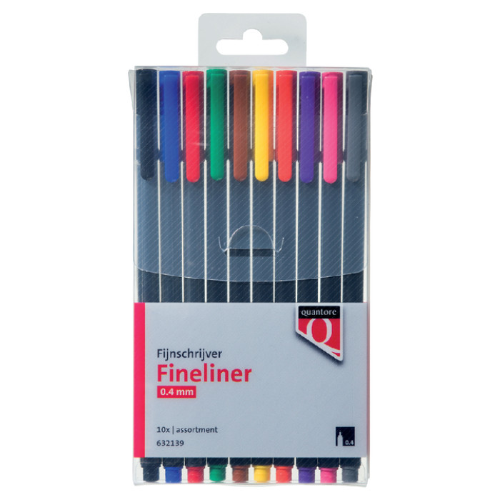 Fineliner Quantore assorti blister à 10 stuks