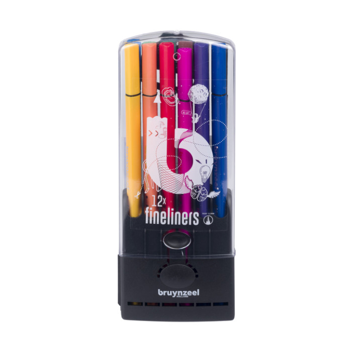 Fineliner Bruynzeel Teens assorti etui à 12 stuks