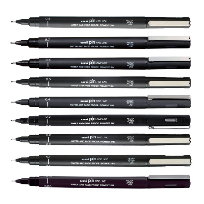 Fineliner Uni-ball Pin 0.8mm zwart