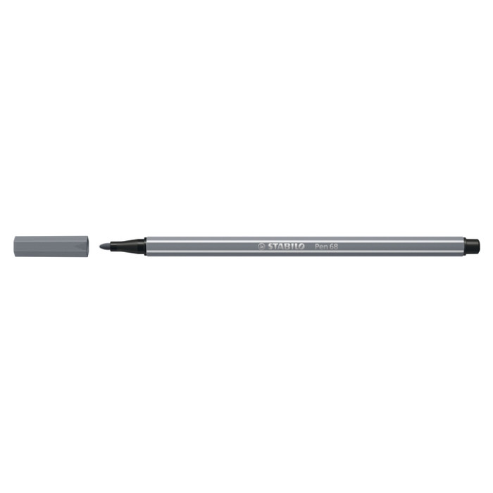Viltstift STABILO Pen 68/96 medium donkergrijs