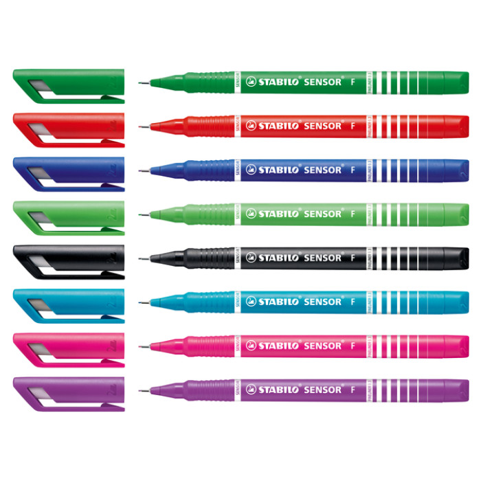 Fineliner STABILO Sensor 189/8 fijn assorti etui à 8 stuks