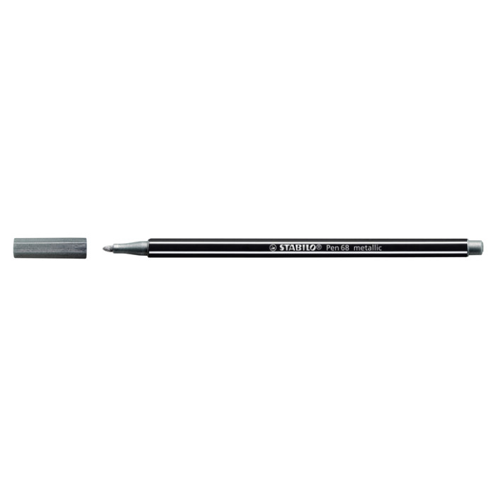 Viltstift STABILO Pen 68/805 medium metallic zilver
