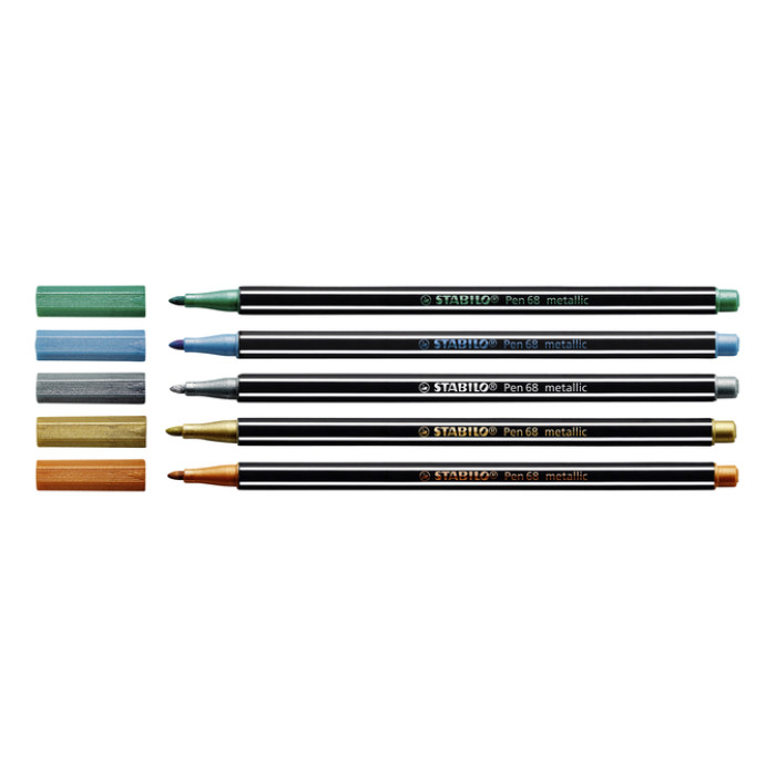 Viltstift STABILO Pen 68/805 medium metallic zilver
