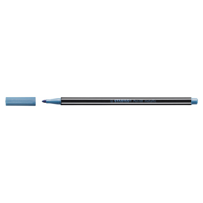 Viltstift STABILO Pen 68/841 medium metallic blauw