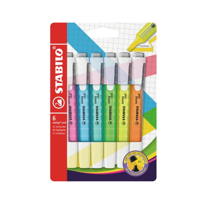 Markeerstift STABILO Swing cool 275/6 assorti etui à 6 stuks
