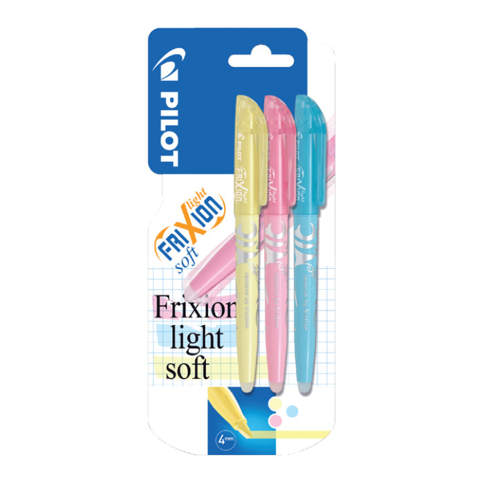 Markeerstift PILOT friXion light soft pastel assorti blister à 3 stuks