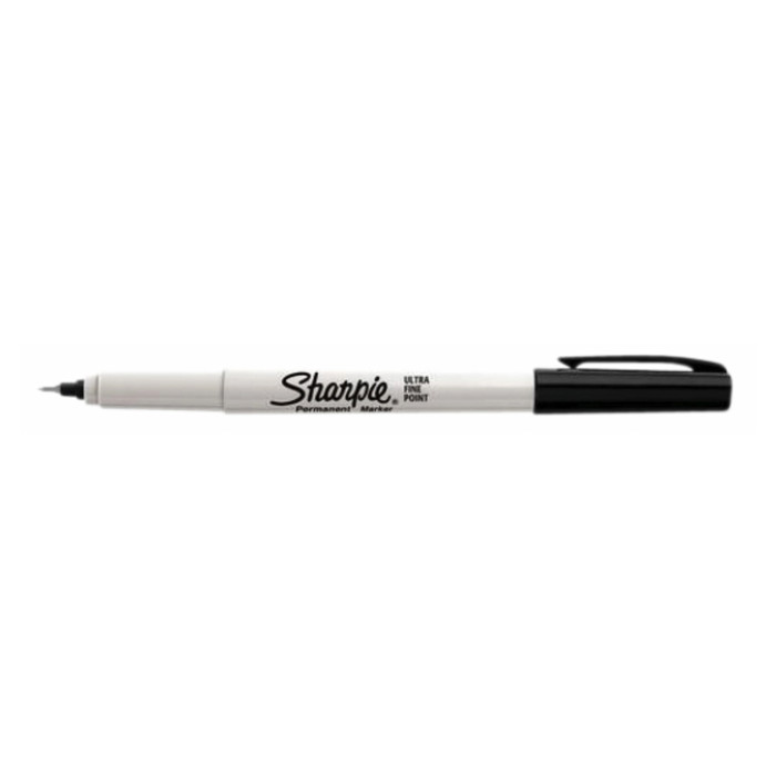 Viltstift Sharpie rond ultra fijn zwart blister à 2 stuks